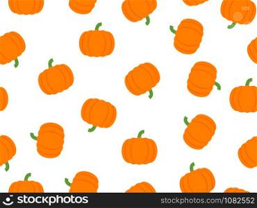 Vector illustration of pumpkin seamless pattern on white background