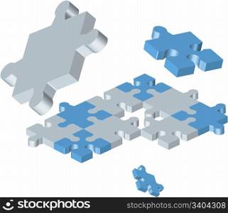 Vector illustration of puzzle mosaic background