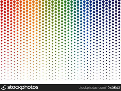 Vector illustration of rainbow polka dots background