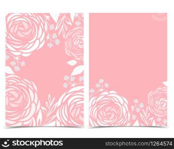 Vector illustration of ranunculus flower. Decoration of flowers on a background. Floral invitations