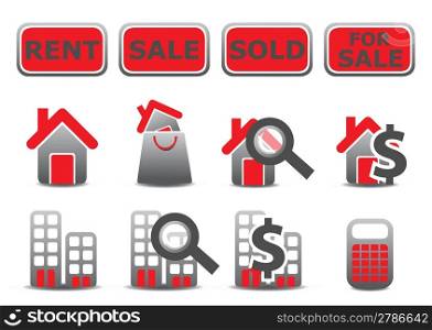 Vector illustration of real estate icons set.You can use it for your website, application or presentation