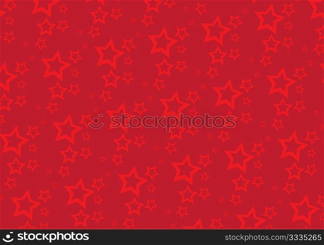 Vector illustration of red abstract Christmas Background. Glossy starry pattern.