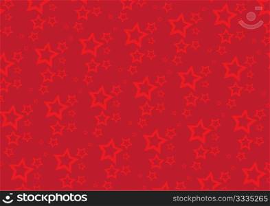 Vector illustration of red abstract Christmas Background. Glossy starry pattern.