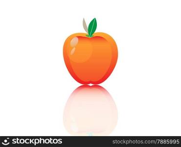 Vector illustration of red apple on white background