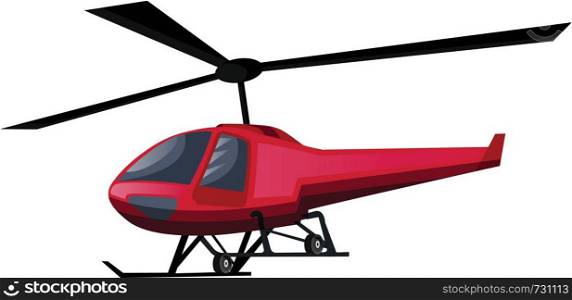 Vector illustration of red helicopter on white background.