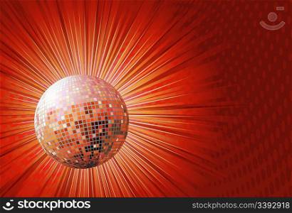 Vector illustration of red shiny abstract party design