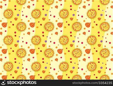 Vector illustration of retro abstract flowers Background. Glossy floral pattern.