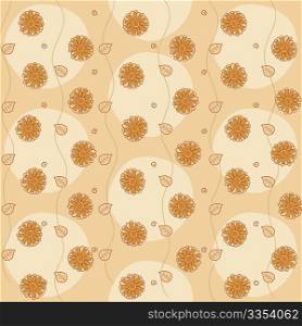 Vector illustration of retro abstract flowers Background. Pastel shades floral pattern.