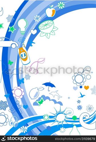 Vector illustration of retro funky Background
