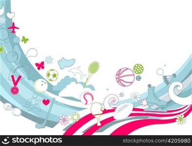 Vector illustration of retro funky Background