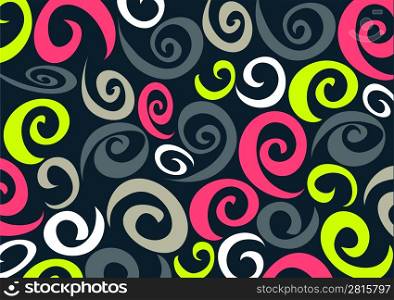 Vector illustration of Retro pattern background in curly style