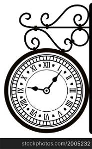 vector illustration of retro street clock