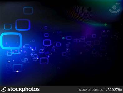 Vector illustration of retro style blue Abstract background