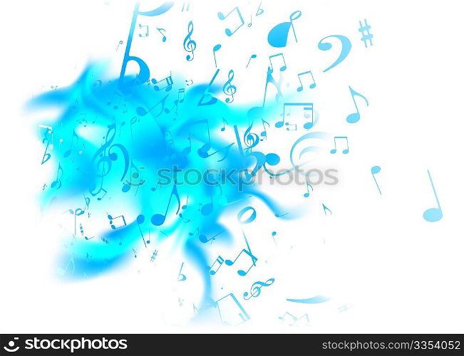 Vector illustration of retro style blue music Abstract background