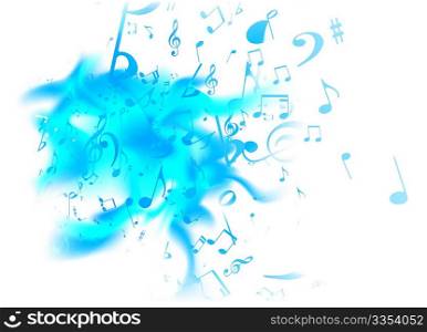 Vector illustration of retro style blue music Abstract background