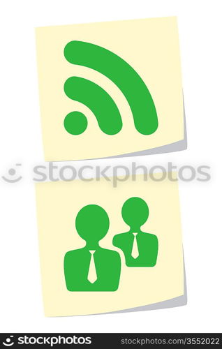 Vector Illustration of Rss and User Icons