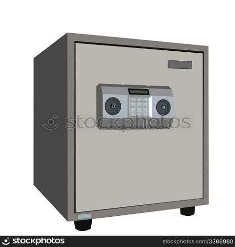 Vector illustration of safe is isolated on white background