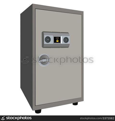 Vector illustration of safe is isolated on white background