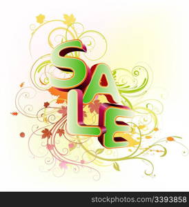 Vector illustration of sale styled design on the Abstract floral background