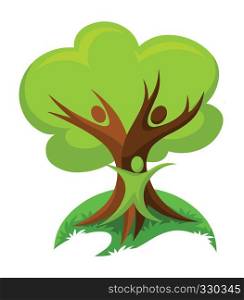 Vector illustration of save trees, think green concept.