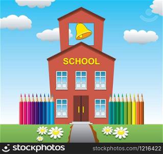 vector illustration of school house