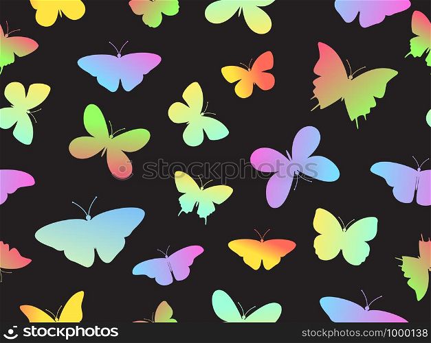 Vector illustration of seamless colorful butterfly pattern background