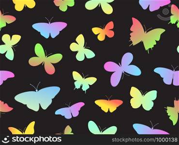 Vector illustration of seamless colorful butterfly pattern background