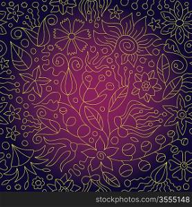 Vector Illustration of Seamless Floral Wallpaper or Background