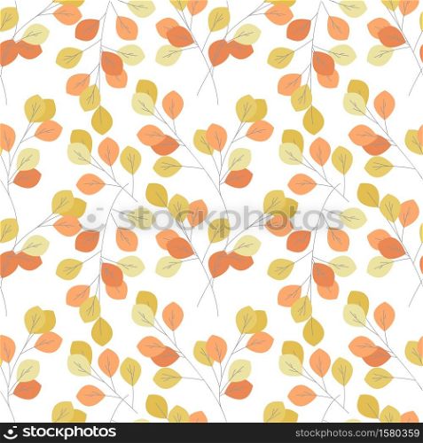 Vector illustration of seamless pattern of autumn leaves. Natural background. seamless pattern of autumn leaves