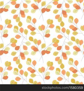 Vector illustration of seamless pattern of autumn leaves. Natural background. seamless pattern of autumn leaves