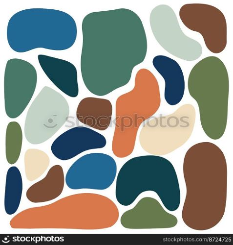 Vector illustration of seamless pattern of minimalist camouflage ornament drawn with earthy natural colors.  camouflage with earthy colors seamless pattern 