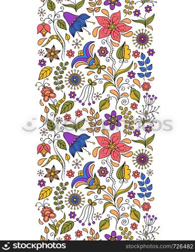 Vector illustration of seamless pattern with abstract flowers.Floral background. Floral background