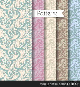 Vector illustration of Seamless patterns set