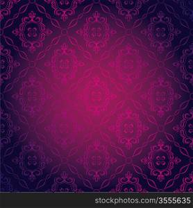 Vector Illustration of Seamless Pink Damask Wallpaper
