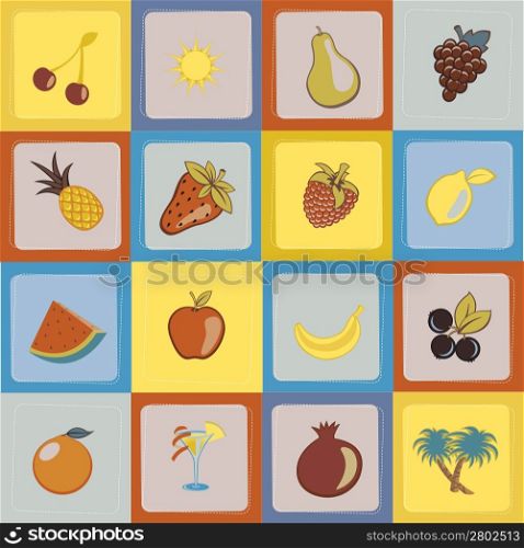 Vector Illustration of Seamless sweet and juicily Fruit Background