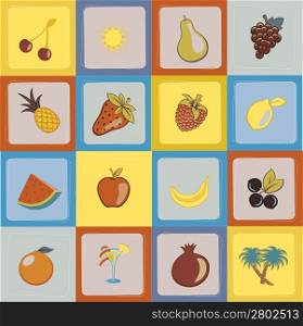 Vector Illustration of Seamless sweet and juicily Fruit Background