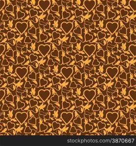 Vector illustration of seamless texture with heart