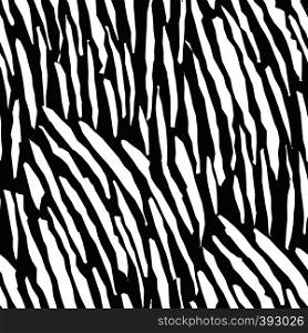Vector illustration of seamless zebra pattern. Black and white print design for clothing, textile, wallpapers. Vector illustration of seamless zebra pattern design