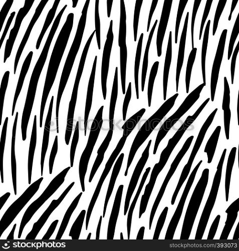 Vector illustration of seamless zebra pattern. Black and white print design for clothing, textile, wallpapers. Vector illustration of seamless zebra pattern design