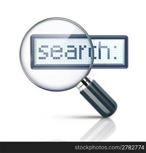 Vector illustration of search concept with magnifying glass