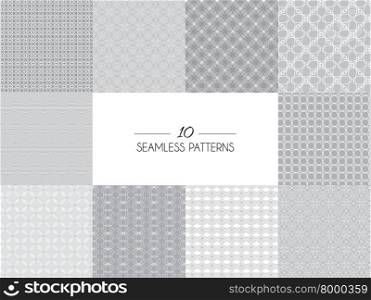 Vector illustration of. Set of geometric seamless patterns. Set of geometric seamless patterns