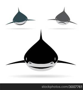 Vector illustration of shark on white background
