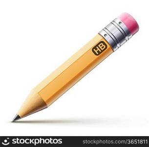 Vector illustration of sharpened detailed pencil isolated on white background