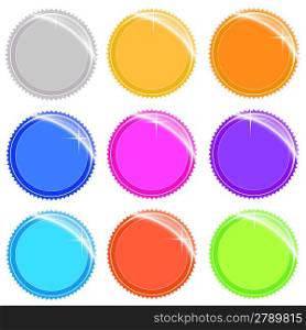 Vector illustration of shiny and glossy web tags and stickers in different colors. Easily editable.