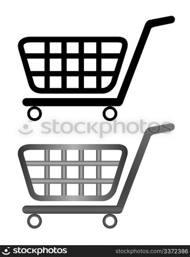 Vector illustration of shoping cart isolated on white background
