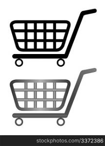 Vector illustration of shoping cart isolated on white background