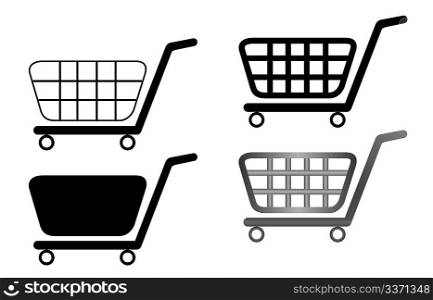 Vector illustration of shopping carts are isolated on white background