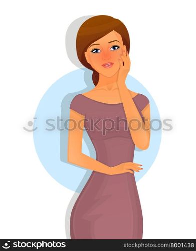 Vector illustration of Sick woman character image. Sick woman character image