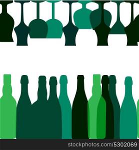 Vector Illustration of Silhouette Alcohol Bottle Seamless Pattern Background EPS10. Vector Illustration of Silhouette Alcohol Bottle Seamless Patter