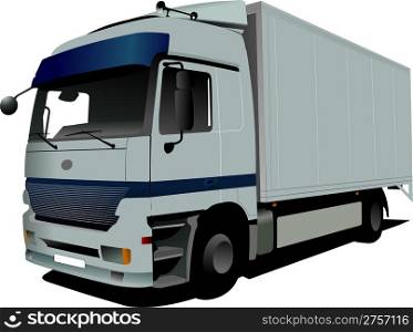 Vector illustration of silver truck